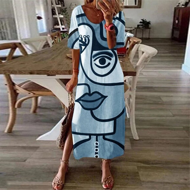 Vintage Butterfly Print Dress - Whimsical Summer Charm