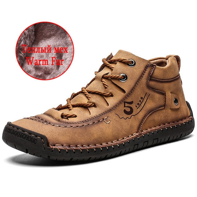Casual Men's Winter Boots - Warm & Stylish Leather Footwear