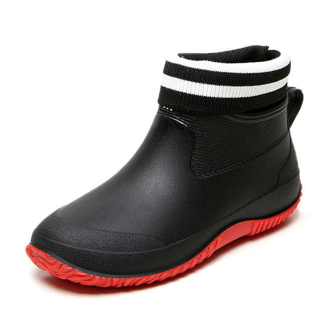 BAOLESEM Men's Eco-Friendly Waterproof Ankle Rain Boots