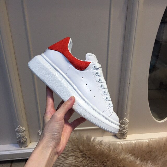Unisex White Platform Sneakers Modern Thick Sole Casual Footwear