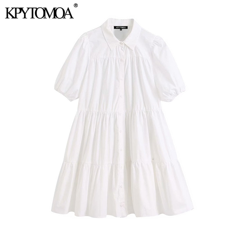 Ruffled White Mini Dress - Vintage Charm Meets Modern Chic