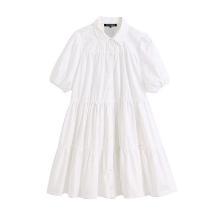 Ruffled White Mini Dress - Vintage Charm Meets Modern Chic