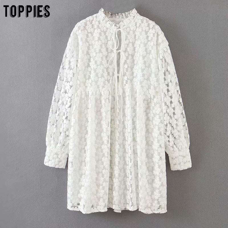 White Embroidery Lace Mini Dress - Timeless Elegance for Every Occasion
