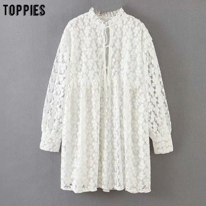 White Embroidery Lace Mini Dress - Timeless Elegance for Every Occasion