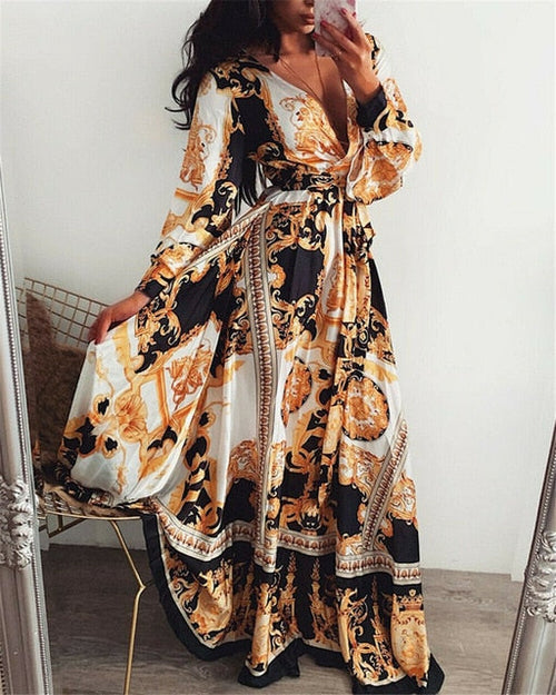 Boho Wrap Maxi Dress - Effortless Summer Chic