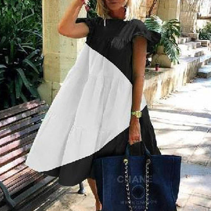 Women's Elegant Daisy Print Dress with Playful Sleeves - Summer Delight