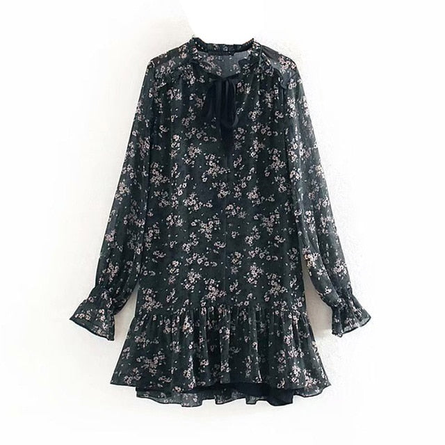 Aachoae Floral Print Dress - Vintage Elegance with Modern Comfort