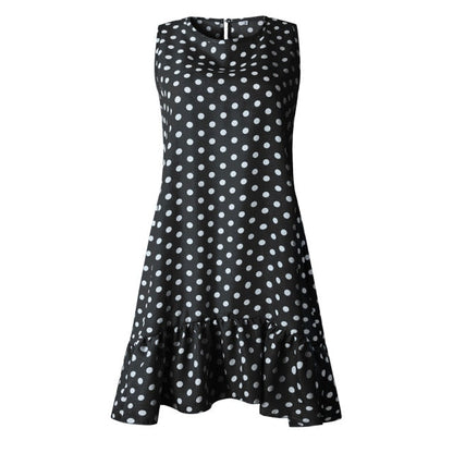 Polka Dot Sleeveless Mini Dress - Effortless Summer Playfulness