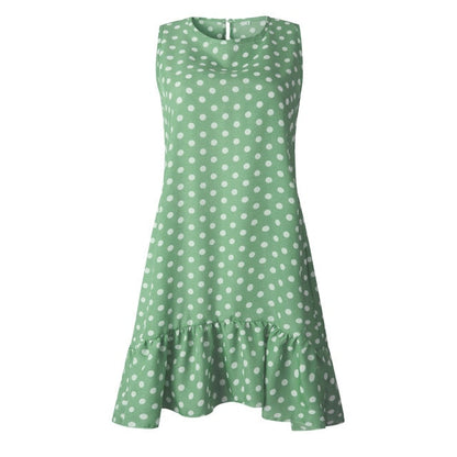 Polka Dot Sleeveless Mini Dress - Effortless Summer Playfulness