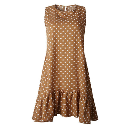 Polka Dot Sleeveless Mini Dress - Effortless Summer Playfulness