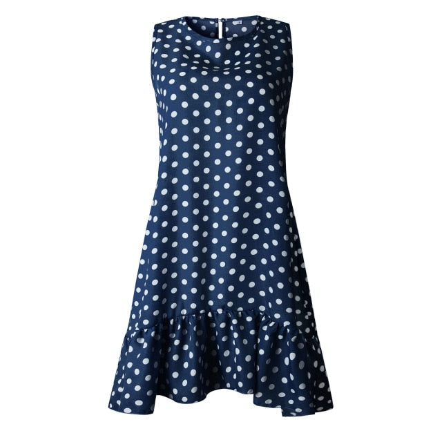 Polka Dot Sleeveless Mini Dress - Effortless Summer Playfulness