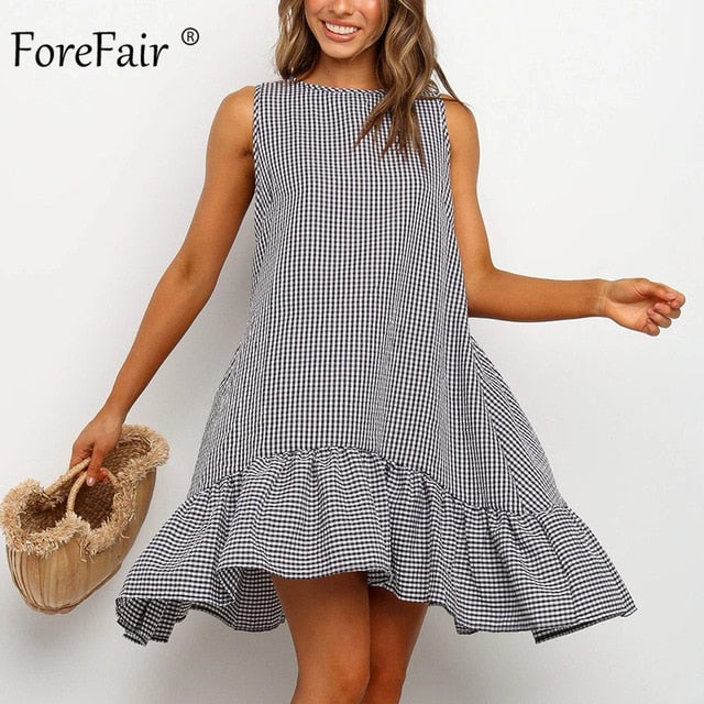 Boho Plaid Off-Shoulder Sundress - Capture Summer's Essence