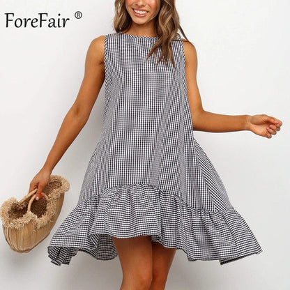 Boho Plaid Off-Shoulder Sundress - Capture Summer's Essence
