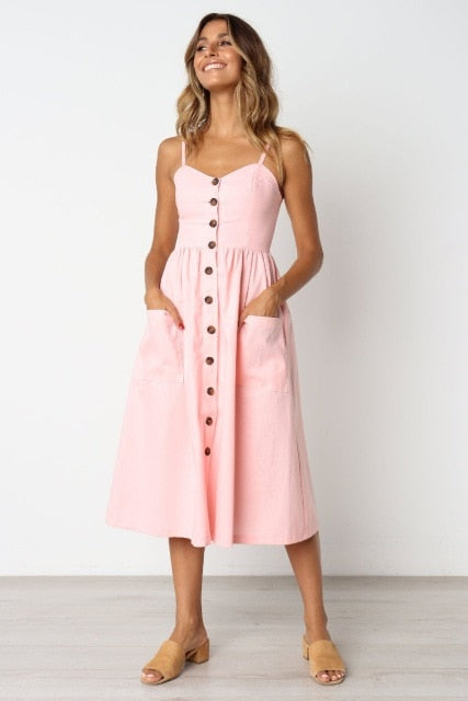 Vintage Sundress - Backless Elegance with Classic Charm