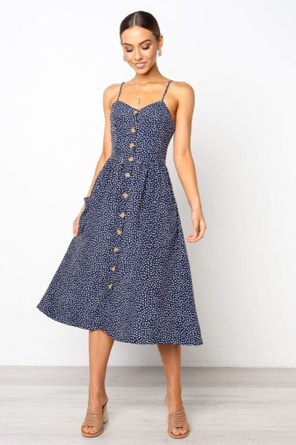 Vintage Sundress - Backless Elegance with Classic Charm