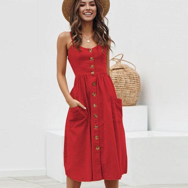 Vintage Sundress - Backless Elegance with Classic Charm