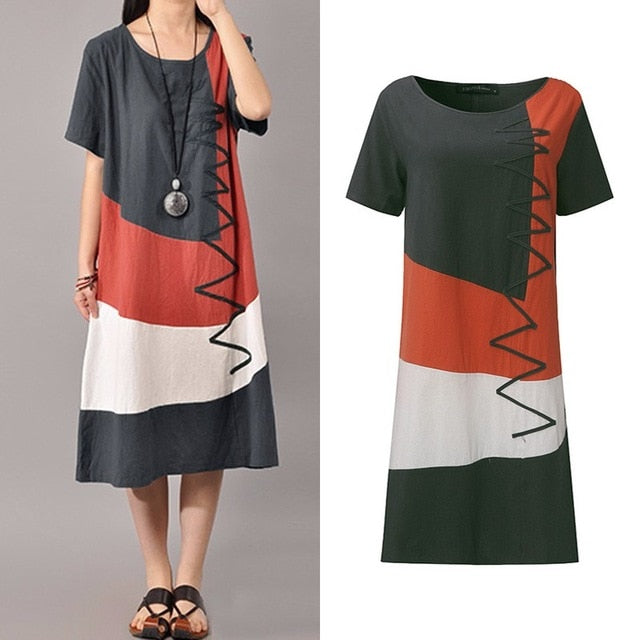 ZANZEA Boho Cotton Dress - Embrace Laid-Back Summer Style