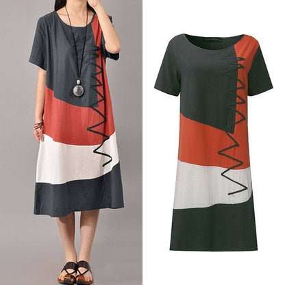 ZANZEA Boho Cotton Dress - Embrace Laid-Back Summer Style