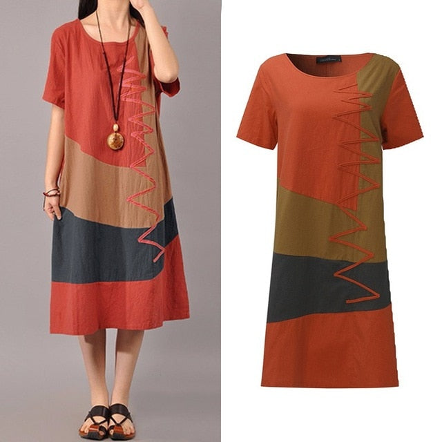 ZANZEA Boho Cotton Dress - Embrace Laid-Back Summer Style