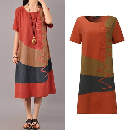 ZANZEA Boho Cotton Dress - Embrace Laid-Back Summer Style
