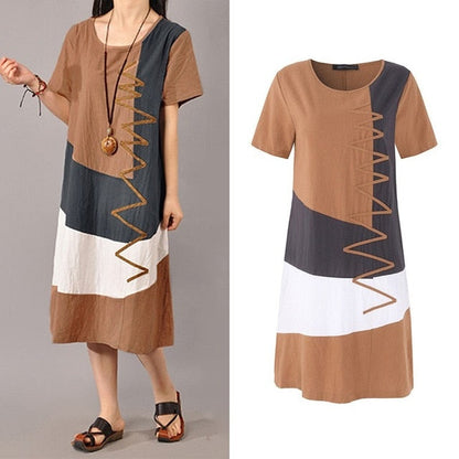 ZANZEA Boho Cotton Dress - Embrace Laid-Back Summer Style