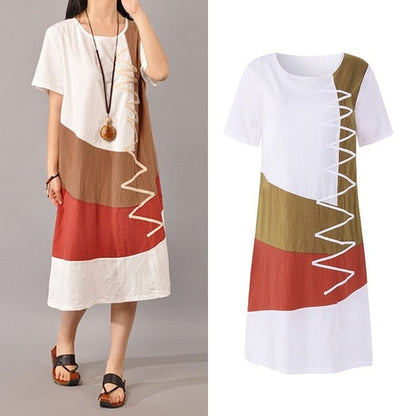 ZANZEA Boho Cotton Dress - Embrace Laid-Back Summer Style