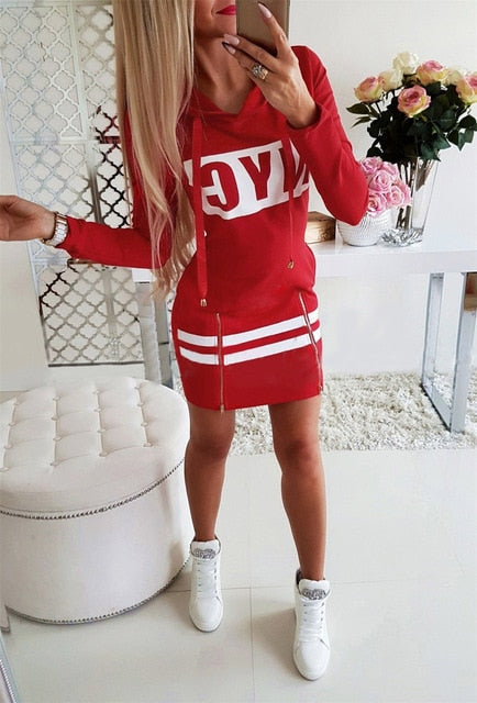 Casual Pencil Dress with Hood - Versatile Comfort for Every Season