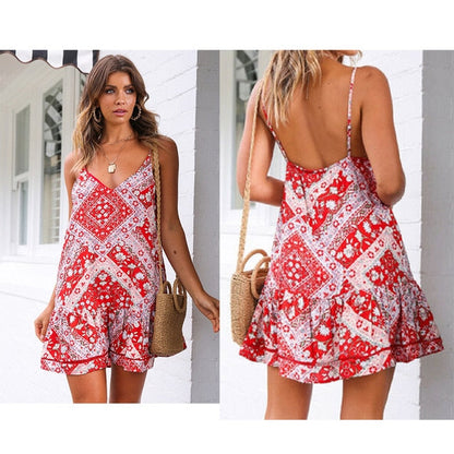 Boho Floral V-Neck Sundress - Embrace Summer's Free Spirit