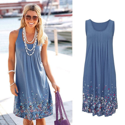 Sleeveless Floral Beach Dress - Effortless Summer Style