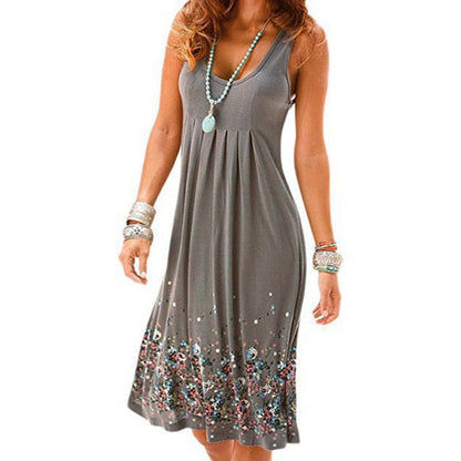 Sleeveless Floral Beach Dress - Effortless Summer Style