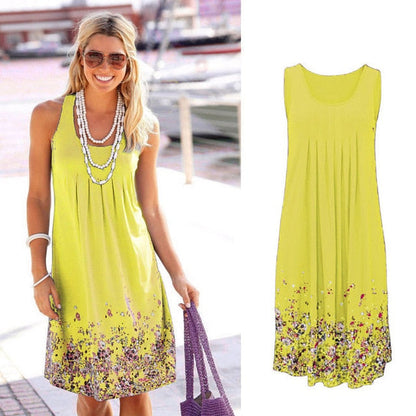 Sleeveless Floral Beach Dress - Effortless Summer Style