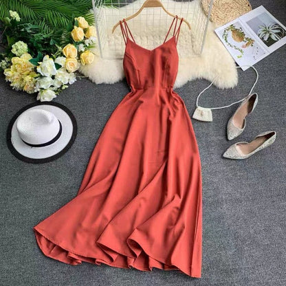 Marwin Cross Strap Maxi Dress - Elegant Beachwear for Summer