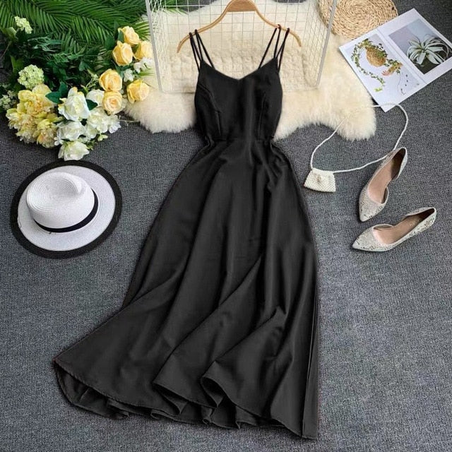 Marwin Cross Strap Maxi Dress - Elegant Beachwear for Summer