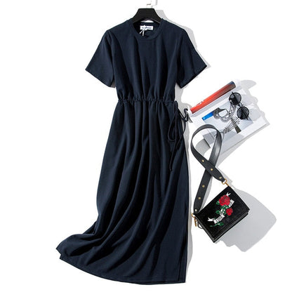 WOTWOY Cotton-Blend Casual Dress - Mid-Calf Summer Ease