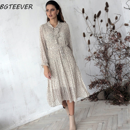 Chic Bow Neck Plaid Dress - Effortless Elegance for Spring