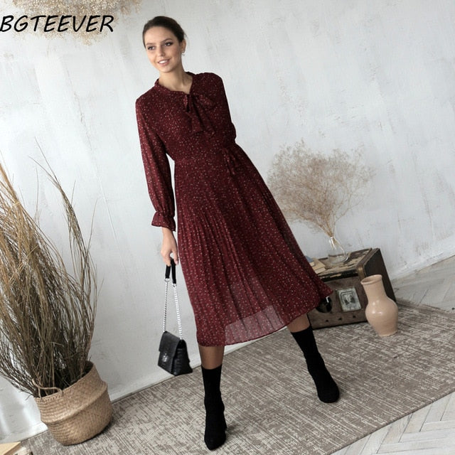 Chic Bow Neck Plaid Dress - Effortless Elegance for Spring