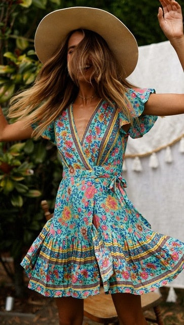 Floral Ethnic Summer Dress - Bohemian Elegance for Every Occasion