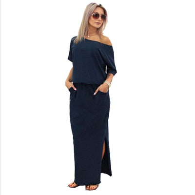 Boho Maxi Dress - Effortless Summer Style with Chic Side Slit