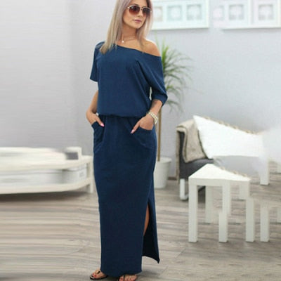 Boho Maxi Dress - Effortless Summer Style with Chic Side Slit