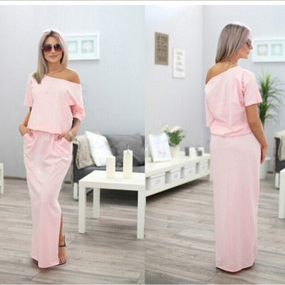 Boho Maxi Dress - Effortless Summer Style with Chic Side Slit