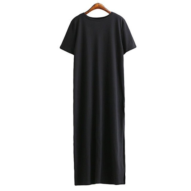 Elegant Black Maxi T-Shirt Dress - Chic Comfort for Every Occasion