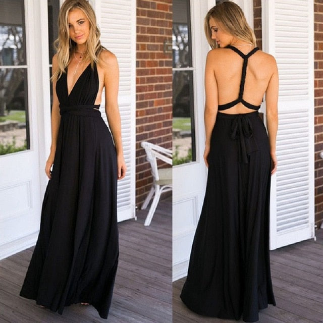 Convertible Boho Maxi Dress - Versatile Elegance for Every Occasion