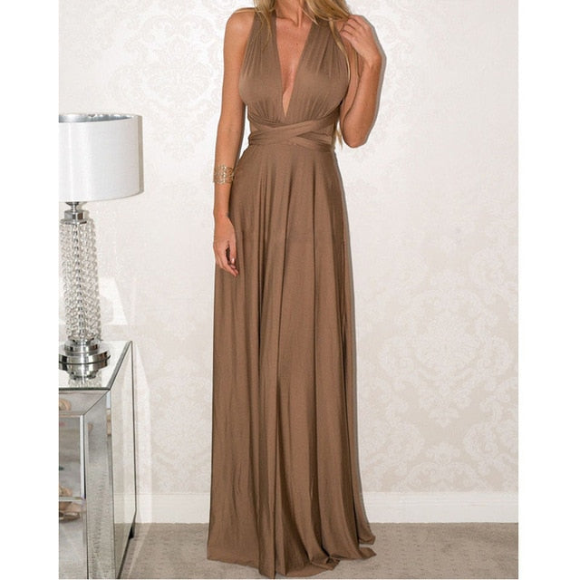 Convertible Boho Maxi Dress - Versatile Elegance for Every Occasion