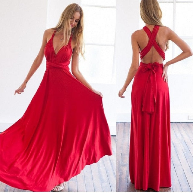 Convertible Boho Maxi Dress - Versatile Elegance for Every Occasion