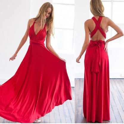 Convertible Boho Maxi Dress - Versatile Elegance for Every Occasion