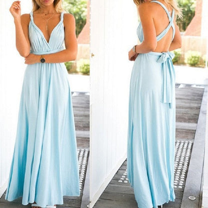 Convertible Boho Maxi Dress - Versatile Elegance for Every Occasion
