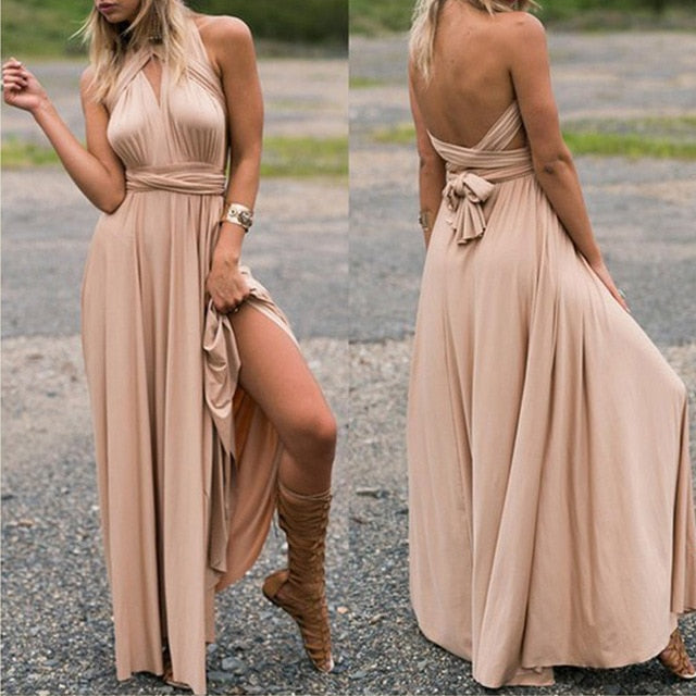 Convertible Boho Maxi Dress - Versatile Elegance for Every Occasion