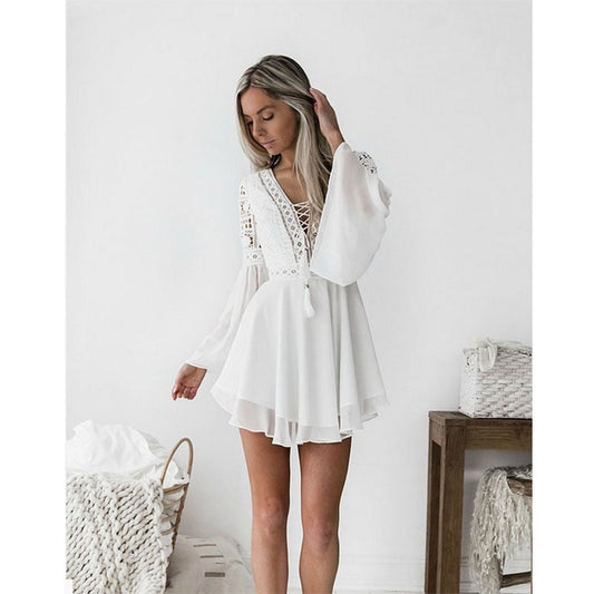 KYKU Women's Chic Bohemian Mini Dress - Springtime Style & Comfort