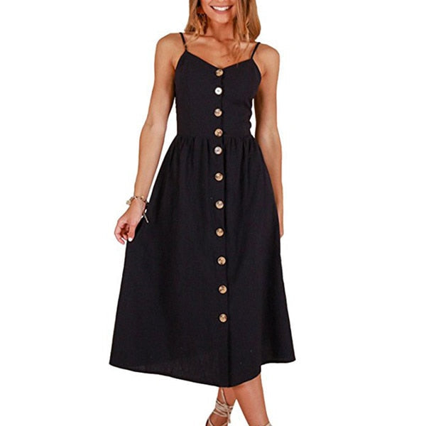 Floral Stripe Boho Midi Dress - Summer Elegance & Comfort