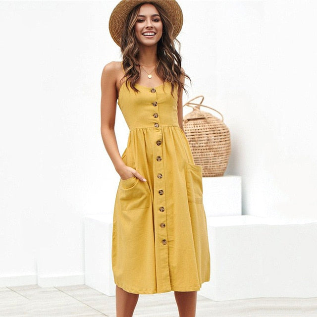 Floral Stripe Boho Midi Dress - Summer Elegance & Comfort